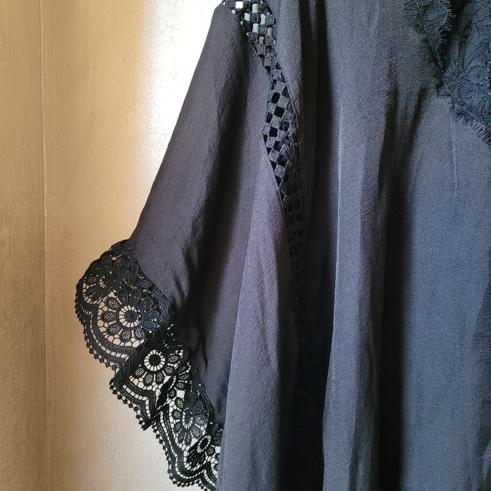 CYNTHIA ROWLEY LACE TRIM KAFTAN DRESS - Picture 7 of 9